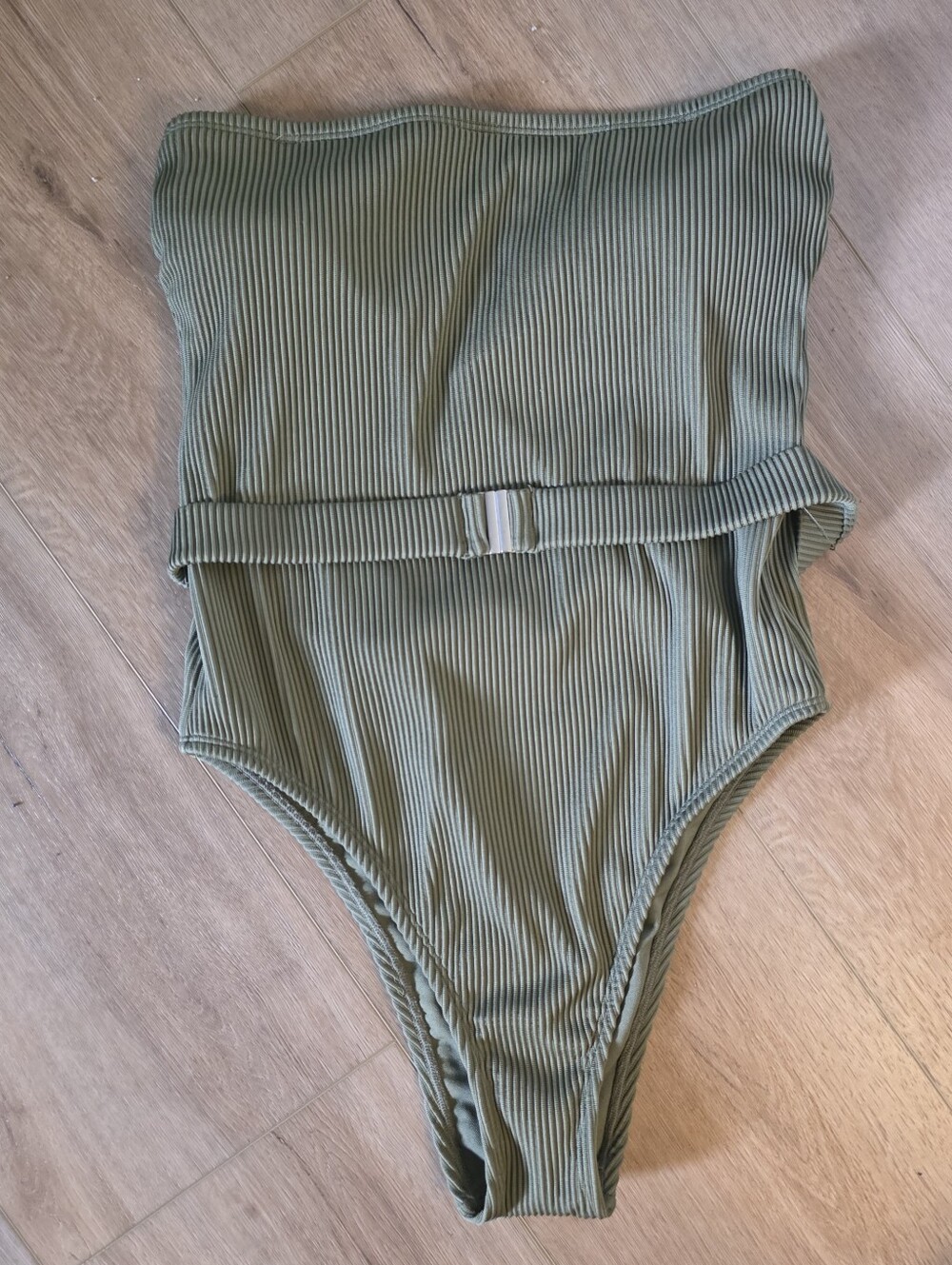 Abercrombie & Fitch Ribbed Belted Strapless One-Piece Swimsuit